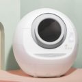WOOHULOO Lettiera Gatto Autopulente Con AI 24 Sensori di Sicurezza,Capienza XXL 80L per Gatti Grandi,Per Famiglie con Più Gatti,Controllo Odori Doppio, App Compatibile, Bianco